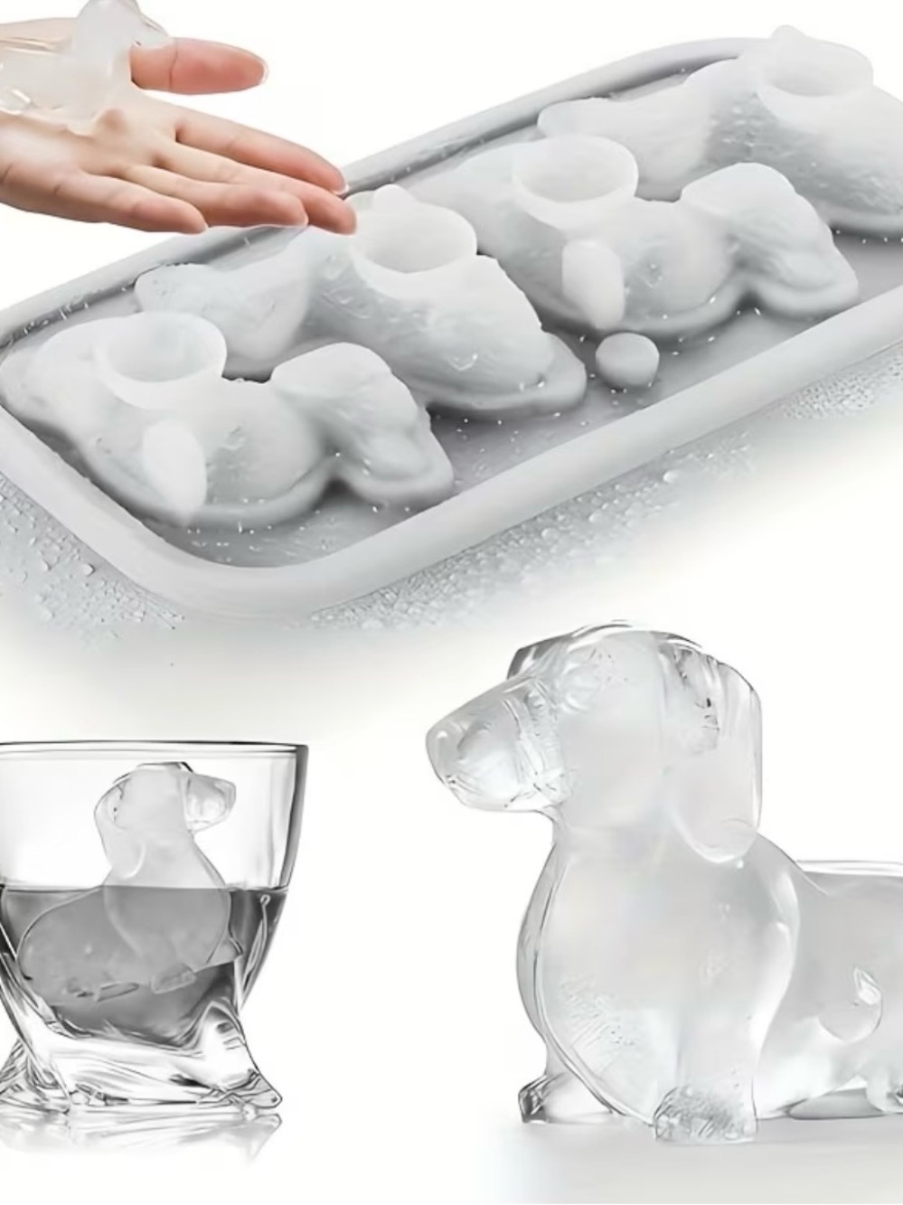 {NEW} Dachshund Silicone Ice Mold Tray - Ice Puppy Shapes